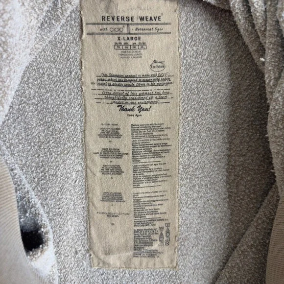 REVERSE WEAVE Crew Sweatshirt Beige‎ XL Long sleeve Cicio Eco Botanical Dyes - Picture 7 of 7